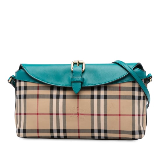 Bolso cruzado Leah de lona revestida con estampado Haymarket de segunda mano - Image 1