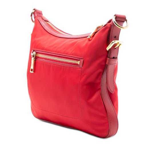 Bolso Cruzado de Tela con Cierre Superior y Detalles en Saffiano de Segunda Mano - Image 2