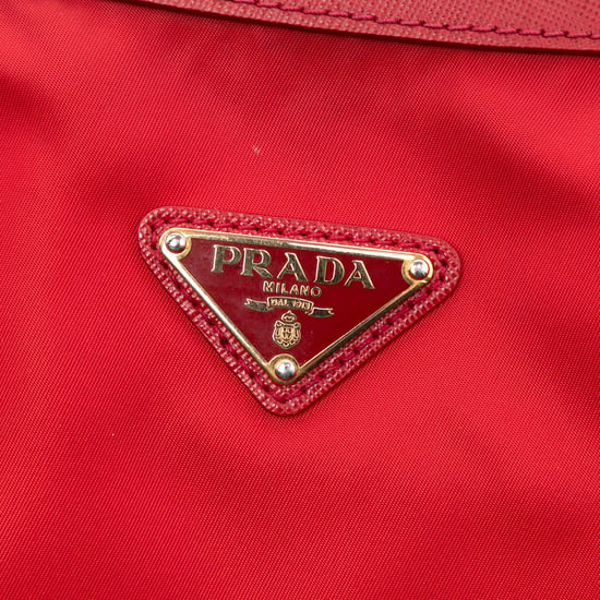 Bolso Cruzado de Tela con Cierre Superior y Detalles en Saffiano de Segunda Mano - Image 5