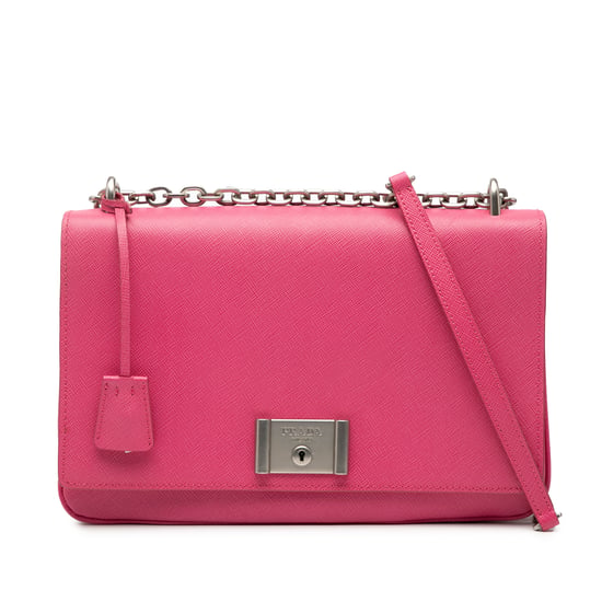 Bolso de cadena con solapa Saffiano Lux Lock de segunda mano - Image 1