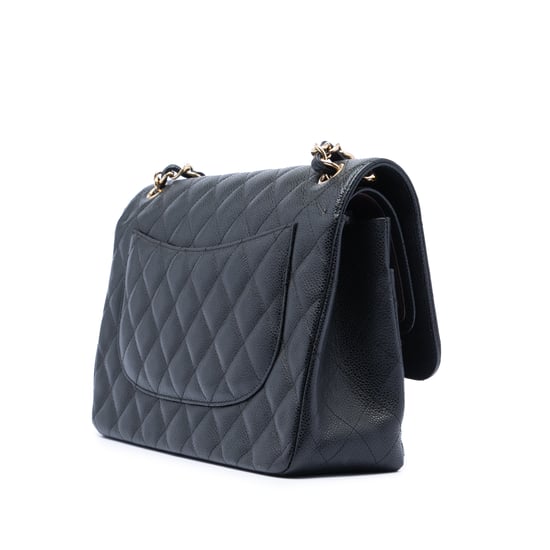 Bolso Jumbo Clásico de Caviar Doble Solapa de Segunda Mano - Image 2