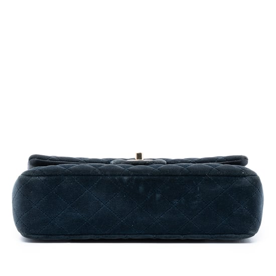 Bolso de segunda mano de terciopelo clásico mediano con doble solapa - Image 3