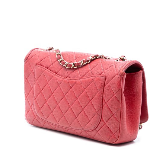 Bolso de segunda mano mediano de caviar acolchado con solapa de filigrana CC - Image 2