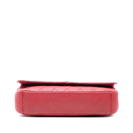 Bolso de segunda mano mediano de caviar acolchado con solapa de filigrana CC - Image 3