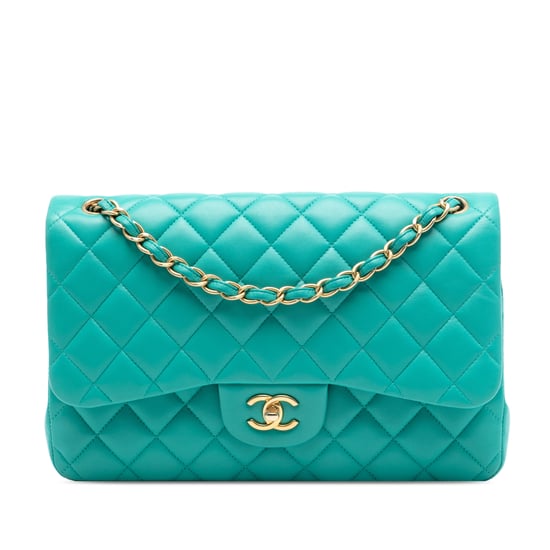 Bolso Jumbo Clásico de Piel de Cordero Doble Solapa de Segunda Mano - Image 1