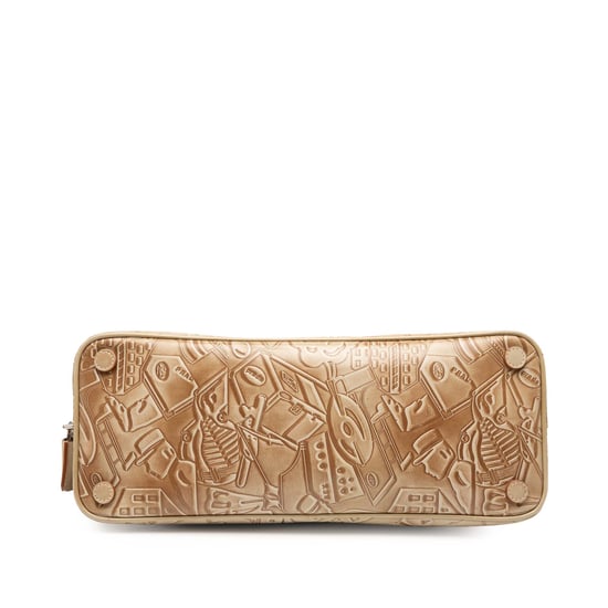 Bolso de mano de cuero grabado de segunda mano - Image 3
