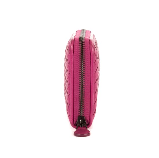 Bottega Veneta Zip-Around  en Pink Cuero de ternero - Image 4