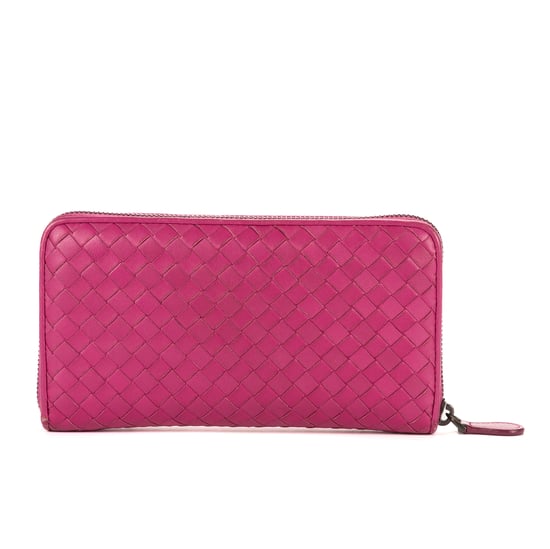 Bottega Veneta Zip-Around  en Pink Cuero de ternero - Image 5