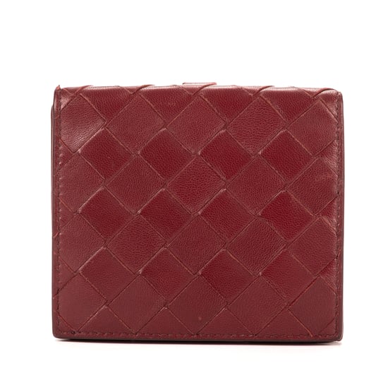 Bottega Veneta Bi-Fold Wallte en Borgoña Cuero de ternero - Image 1