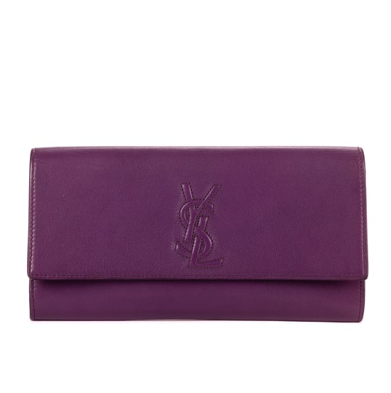 Yves Saint Laurent Belle De Jour Clutch en Púrpura Cuero de ternero - Image 1