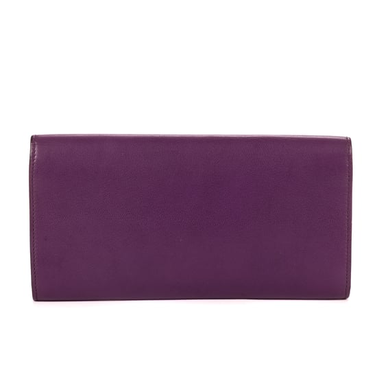 Yves Saint Laurent Belle De Jour Clutch en Púrpura Cuero de ternero - Image 5