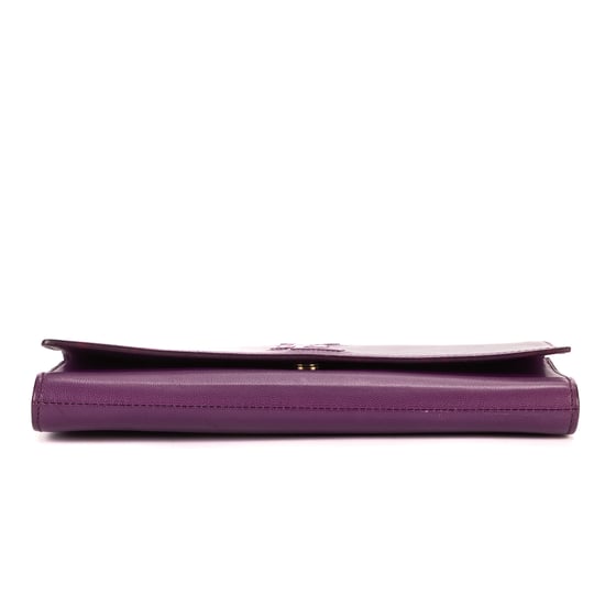 Yves Saint Laurent Belle De Jour Clutch en Púrpura Cuero de ternero - Image 6