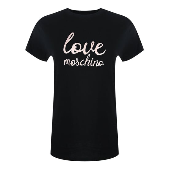 Camiseta Negra Con El Logotipo Cursivo De Love Moschino - Image 1