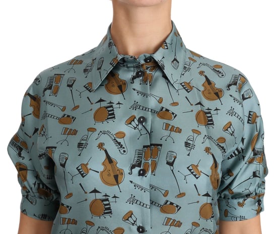 Camisa de seda con estampado de instrumentos musicales - Image 2