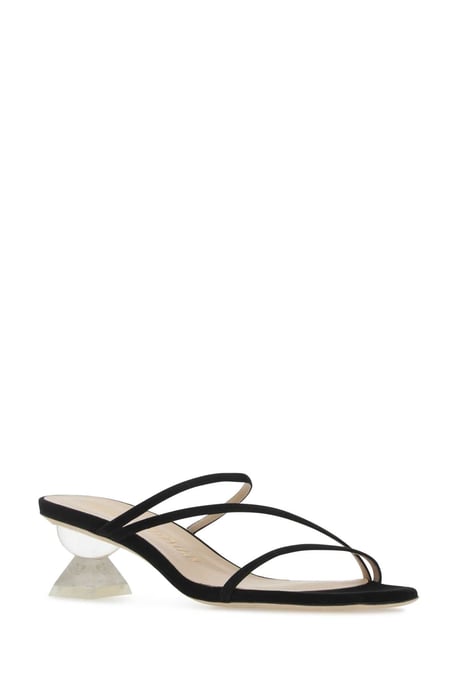 Mules de Escultura Lucite de Ante Negro - Image 2