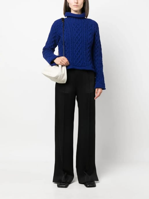 Pantalones Palazzo de Satén Negro - Image 2