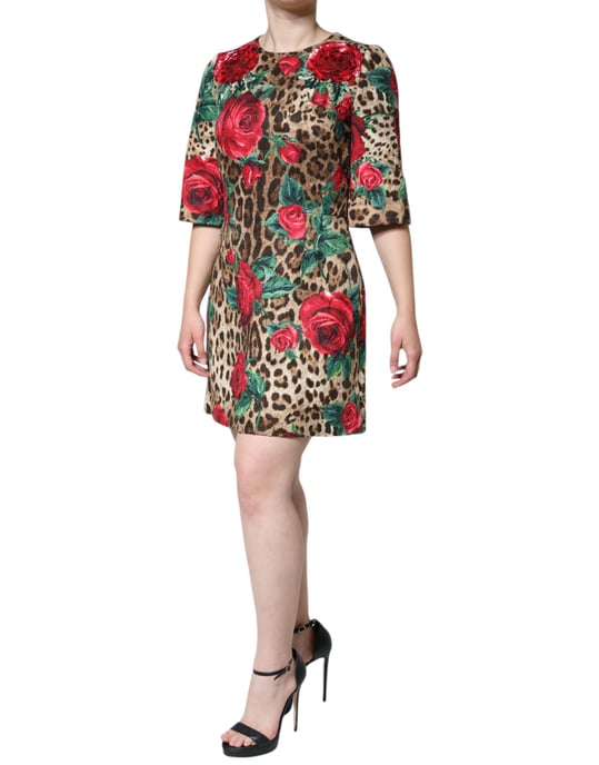 Vestido A-line de estampado de leopardo colorido - Image 3