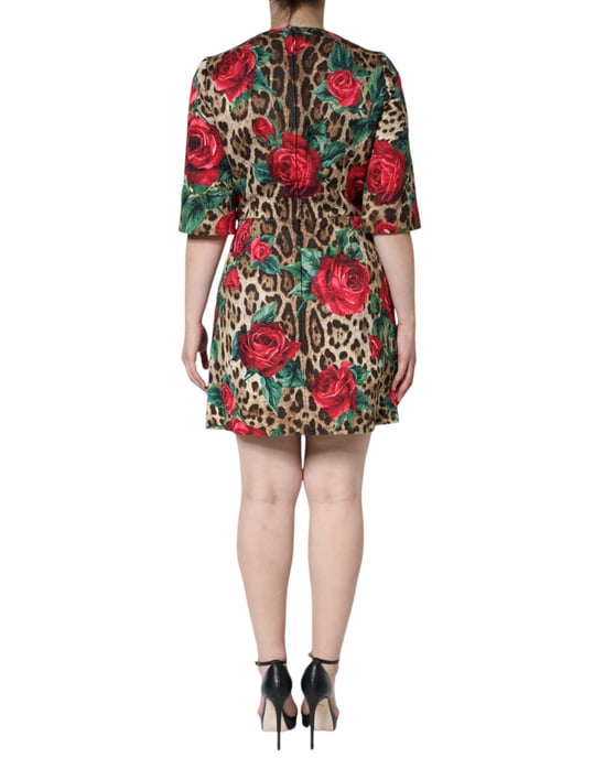 Vestido A-line de estampado de leopardo colorido - Image 4