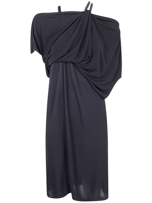Vestido de cóctel de crepé jersey con bordado de piedras en cadena - Image 1