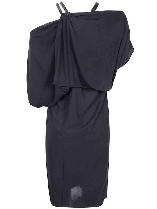 Vestido de cóctel de crepé jersey con bordado de piedras en cadena - Image 2
