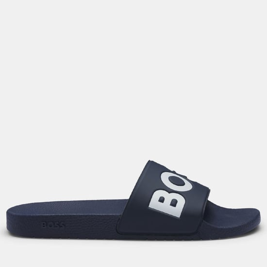 Sandalias para Hombre Boss Aryeh Made in Italy con Detalle de Gran Logo en Azul Oscuro - Image 1
