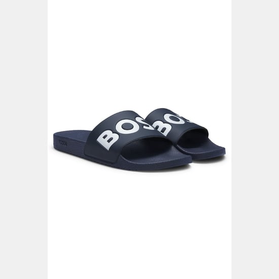 Sandalias para Hombre Boss Aryeh Made in Italy con Detalle de Gran Logo en Azul Oscuro - Image 3