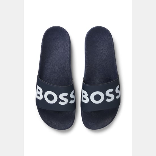 Sandalias para Hombre Boss Aryeh Made in Italy con Detalle de Gran Logo en Azul Oscuro - Image 6