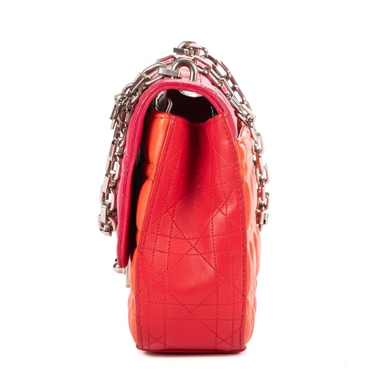 Christian Dior Lady Dior Tricolor Medium en Fuxia/Naranja/Rojo Cuero de ternero - Image 3
