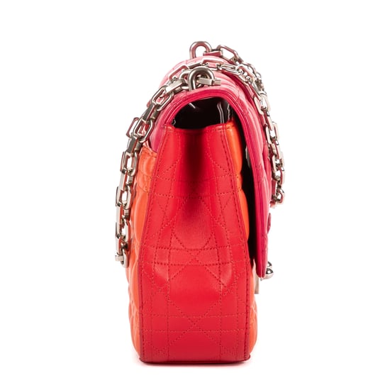 Christian Dior Lady Dior Tricolor Medium en Fuxia/Naranja/Rojo Cuero de ternero - Image 5