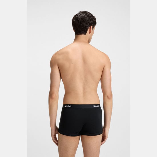 Pack de 3 bóxers con banda elástica de logo Hugo para hombre en negro - Image 4