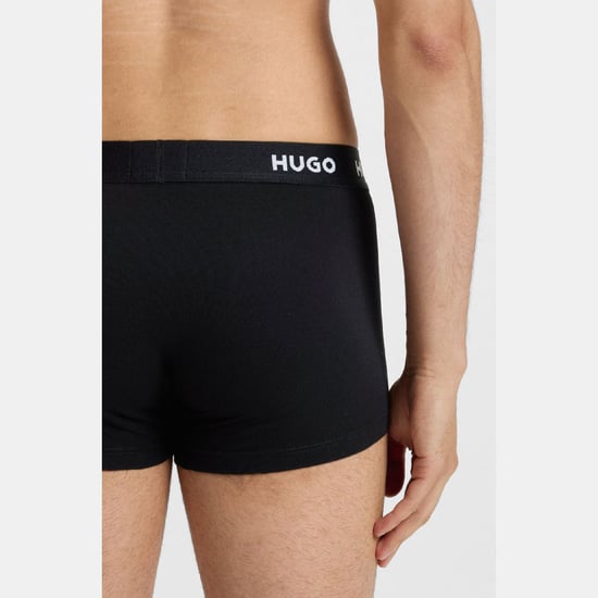 Pack de 3 bóxers con banda elástica de logo Hugo para hombre en negro - Image 5