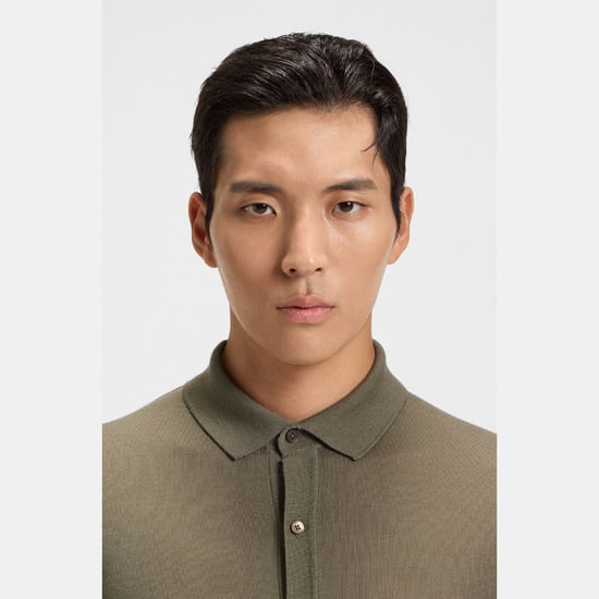 Camisa Regular Fit Helbert para Hombre de Boss en Lana Virgen en Marrón - Image 3