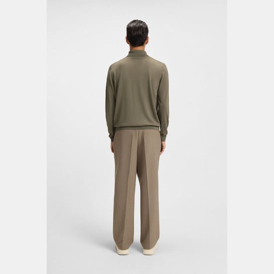 Camisa Regular Fit Helbert para Hombre de Boss en Lana Virgen en Marrón - Image 4