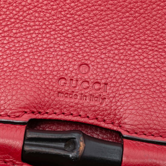 Cartera de cuero mediana de segunda mano con flecos de bambú Nouveau - Image 4