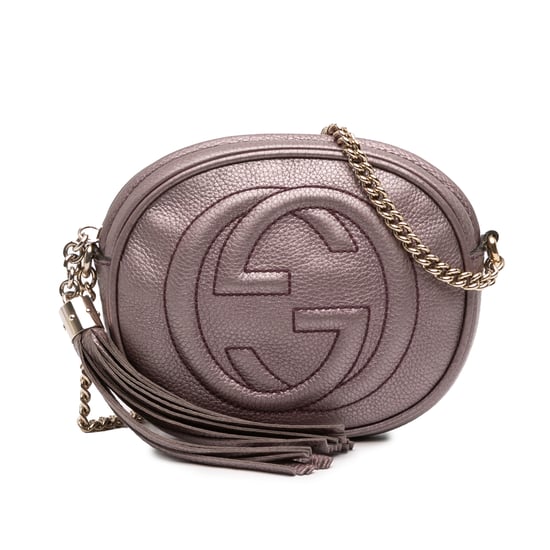 Mini de Segunda Mano de Cuero de Piel de Ternera Metalizado Soho con Cadena Crossbody - Image 1