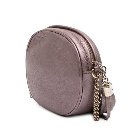 Mini de Segunda Mano de Cuero de Piel de Ternera Metalizado Soho con Cadena Crossbody - Image 2