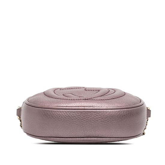 Mini de Segunda Mano de Cuero de Piel de Ternera Metalizado Soho con Cadena Crossbody - Image 3