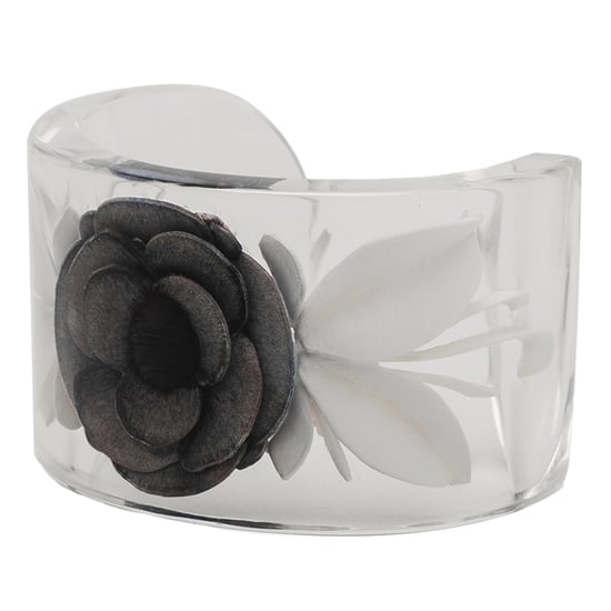 Pulsera de Cuff de Camelia de Lucite de Segunda Mano - Image 2