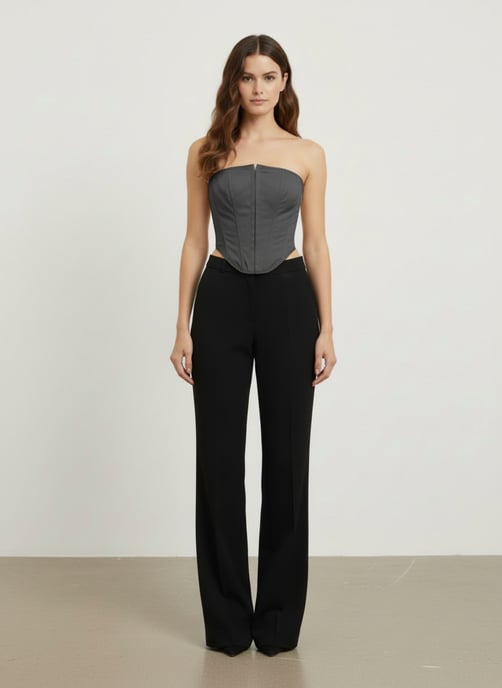 Top corsé negro Bardot - Image 1