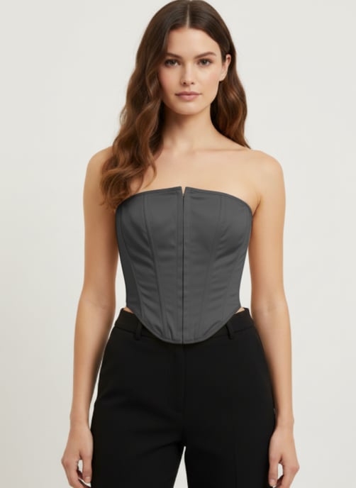 Top corsé negro Bardot - Image 2