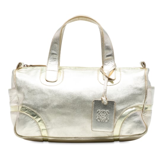 Bolso de mano de cuero metálico de segunda mano - Image 1