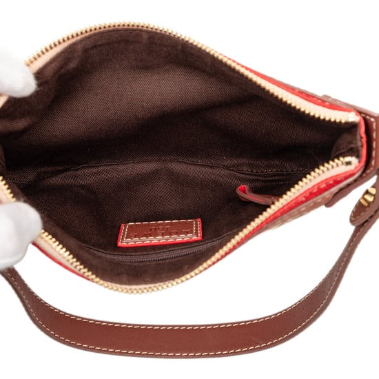 Bolso de hombro de lona con ribete de ante de segunda mano del 160° aniversario - Image 4