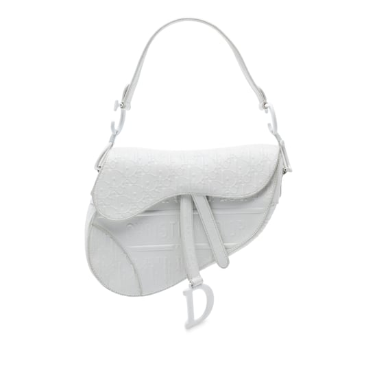 Bolso de Montura de Piel de Novillo Estampada en Oblicuo de Segunda Mano - Image 1