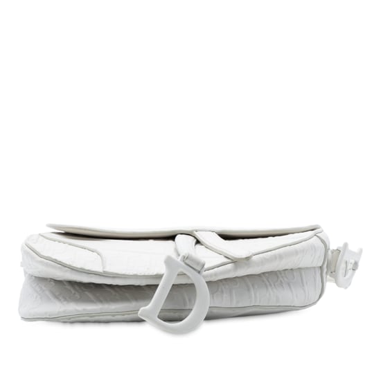 Bolso de Montura de Piel de Novillo Estampada en Oblicuo de Segunda Mano - Image 3