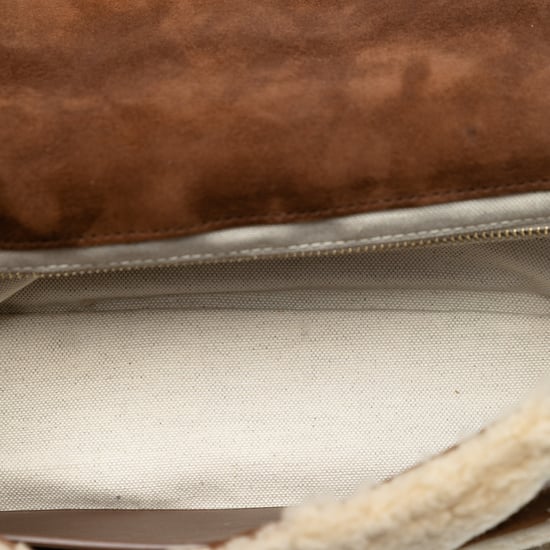 Bolso de hombro Jamie de ante y shearling patchwork medio de segunda mano - Image 4