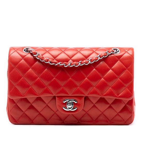 Bolso Clásico Doble de Piel de Cordero Medio de Segunda Mano - Image 1