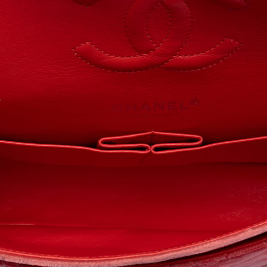 Bolso de segunda mano de terciopelo clásico mediano con doble solapa - Image 4