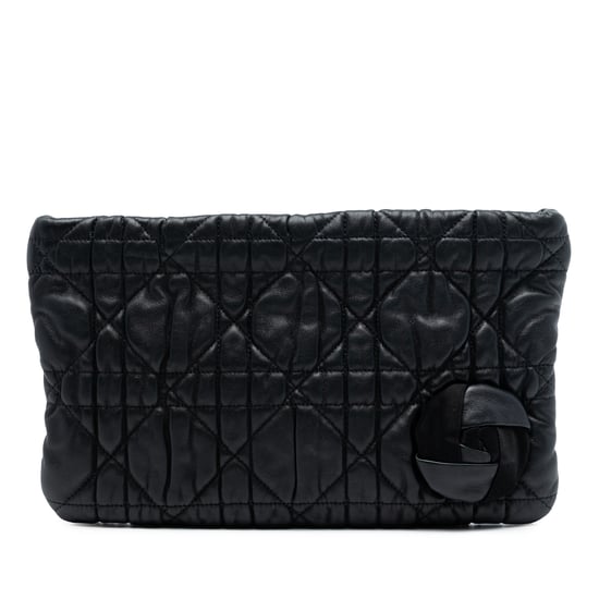 Clutch de piel de ternera Cannage Rosa de segunda mano - Image 1