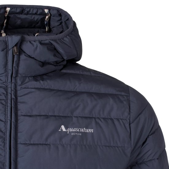 Chaqueta Con Capucha Aquascutum Active Rlg Active 100 Gr Azul Marino - Image 5