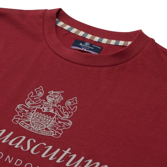 Camiseta Aquascutum Active Beach Basic Con Logo Grande En Burdeos - Image 2